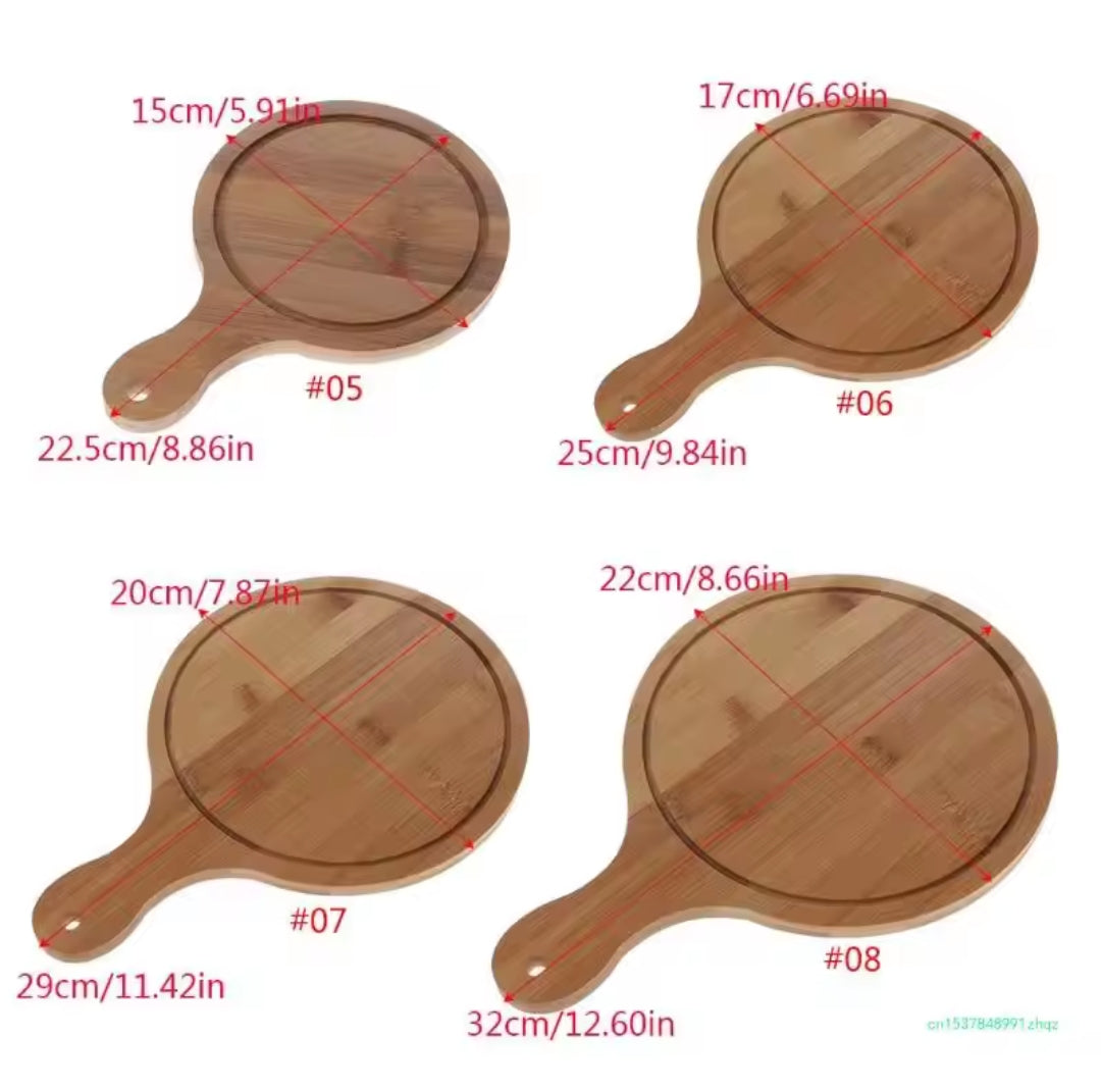 Planche à pizza en bois ronde de découpe
