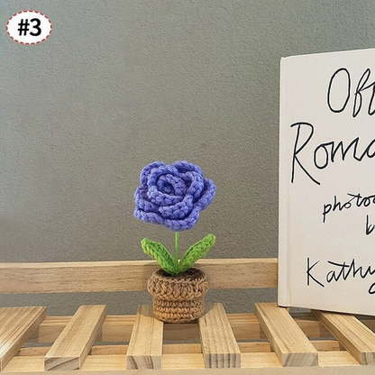 Décor de pot de fleurs au crochet fait main