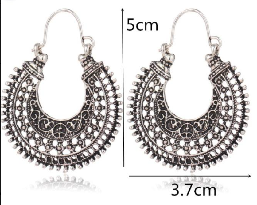 Boucles d'oreilles élégantes en filigrane tibétain en argent véritable de haute qualité !