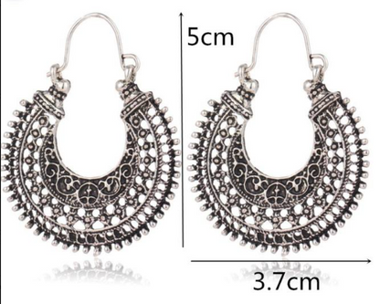 Boucles d'oreilles élégantes en filigrane tibétain en argent véritable de haute qualité !