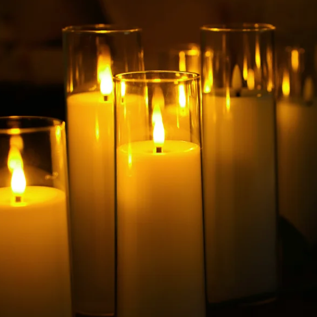 CandleGlow™ Flameless LED Candle Set | 9 Pieces Acrylic Candles | Atmospheric Decoration for Home and Events