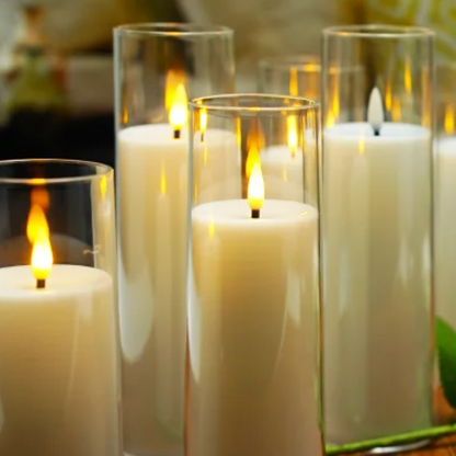 CandleGlow™ Flameless LED Candle Set | 9 Pieces Acrylic Candles | Atmospheric Decoration for Home and Events