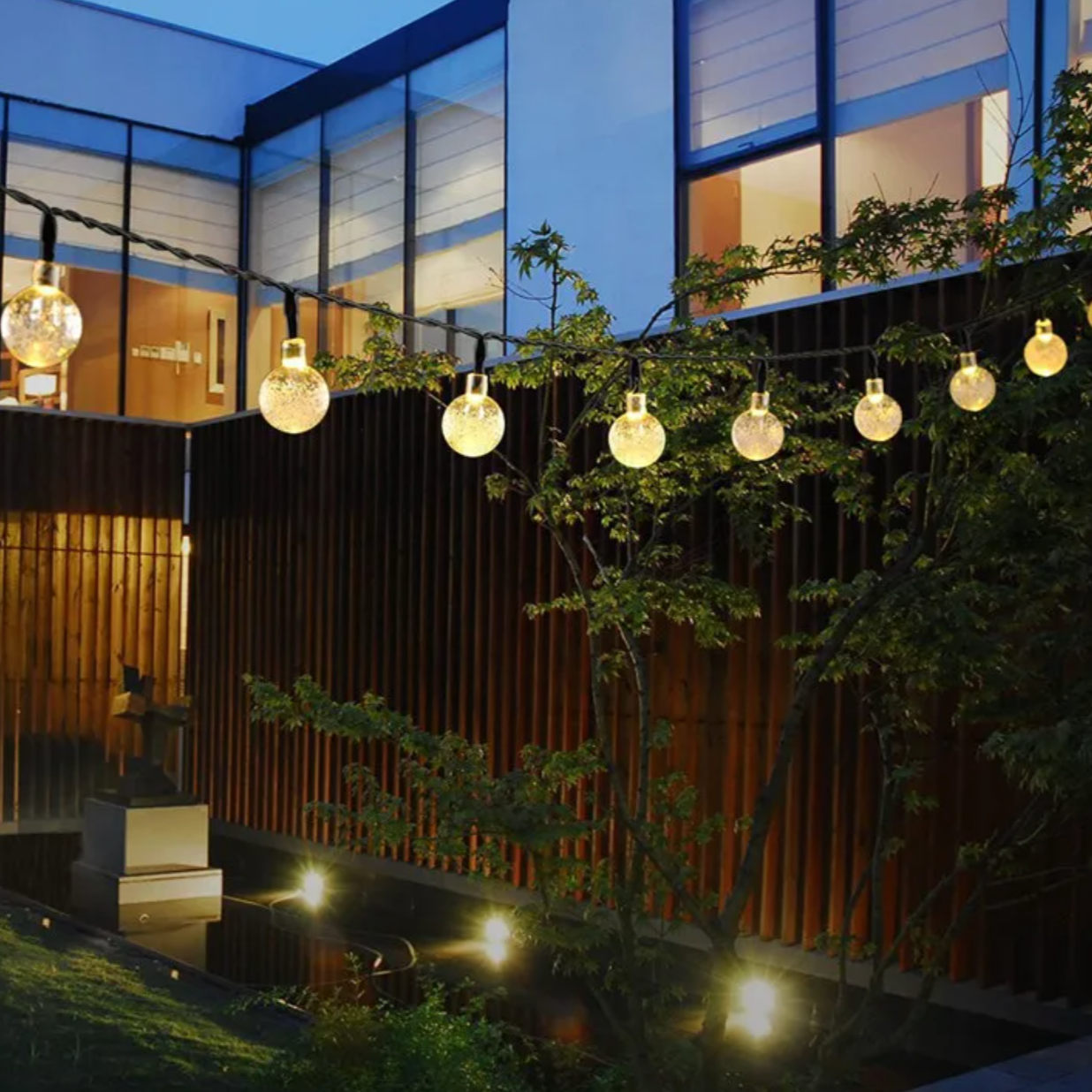 TwinkleGlow™ Solar LED String Lights | Outdoor Lighting for Garden & Terrace | Waterproof Flashing Lights for Every Season