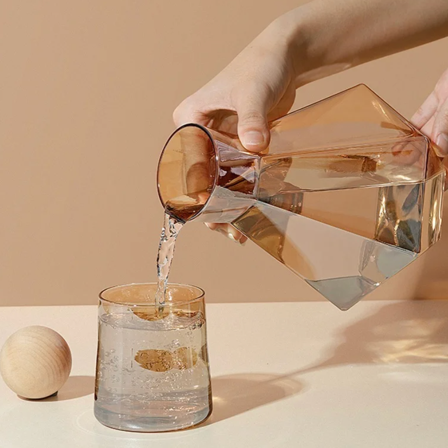 Floroux Diamond Design Drinking Glass Set (5 pieces) | Luxurious glass design for stylish drinks