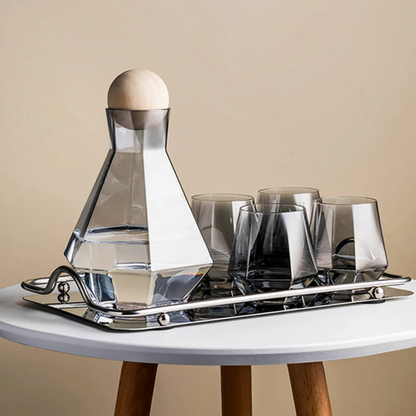 Floroux Diamond Design Drinking Glass Set (5 pieces) | Luxurious glass design for stylish drinks