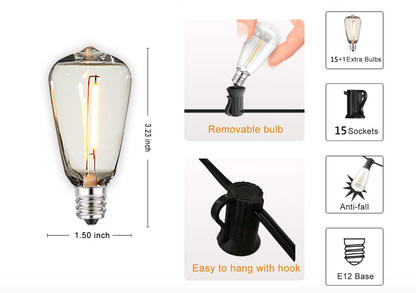 Floroux Outdoor String Lights | Shock Resistant LED Lights | Waterproof | Decor for Garden & Terrace