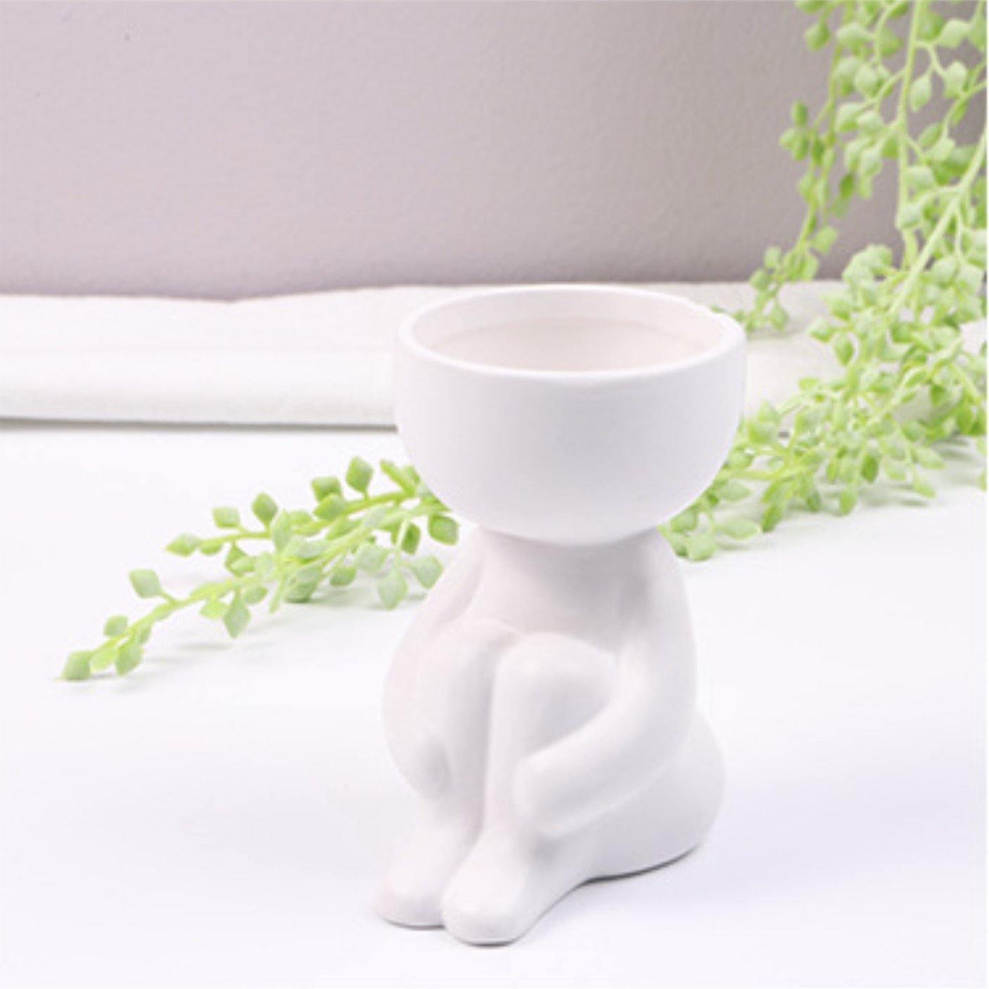 Floroux céramique pot à succulentes | Décor figurine ludique | Pot de fleurs fait main pour la maison