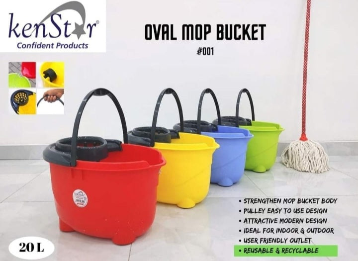 Seau à éponger ovale Kenstar 20L avec roues