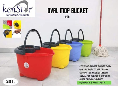 Seau à éponger ovale Kenstar 20L avec roues