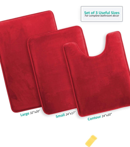 Ensemble de tapis de bain en mousse à mémoire pour salle de bain