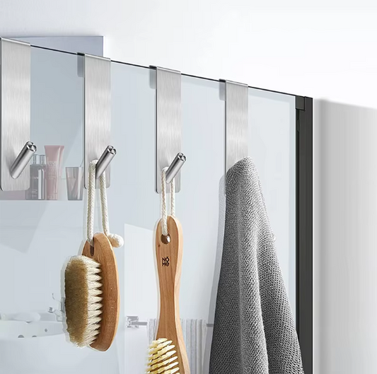 Support de serviette de douche en acier inoxydable en forme de S élégant – Crochet de porte gain de place