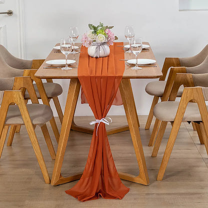 Chemin de table en chiffon unicolore luxueux au design rustique Boho avec des franges – Décoration de table parfaite pour les mariages, les baby showers, Pâques, la Saint-Valentin et la maison