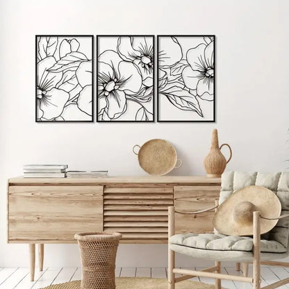 Art mural floral en ligne simple