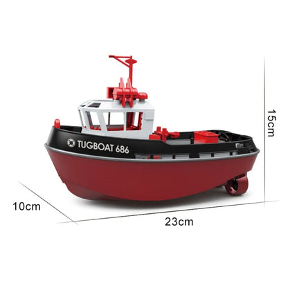 Bateau de remorquage RC puissant à double moteur - Modèle 1:72 bateau télécommandé électrique pour garçons, plaisir sans fil