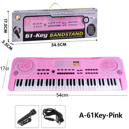 Clavier électronique pour enfants avec microphone - Jouet musical pour débutants, cadeau parfait pour les enfants de 3 ans et plus