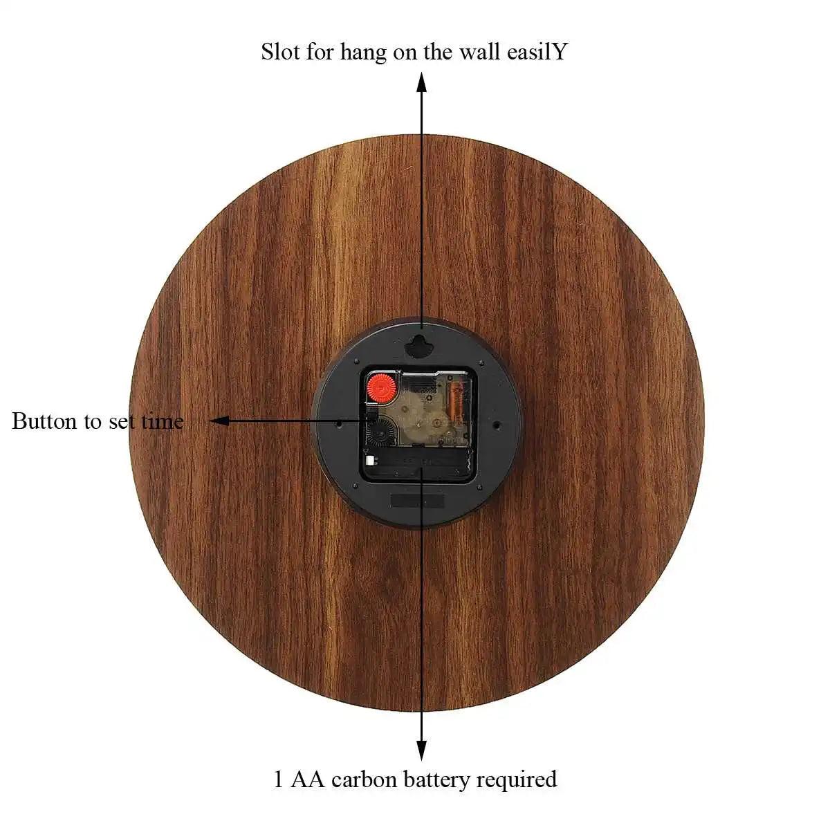 GlowClock – Luxe Horloge Mural en Bois avec Éclairage Nocturne