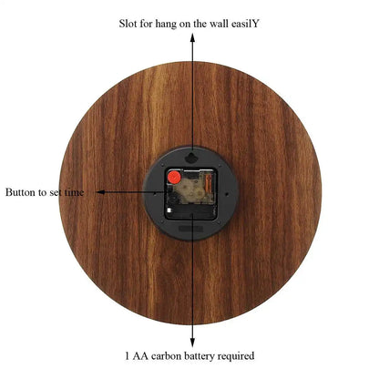 GlowClock – Luxe Horloge Mural en Bois avec Éclairage Nocturne