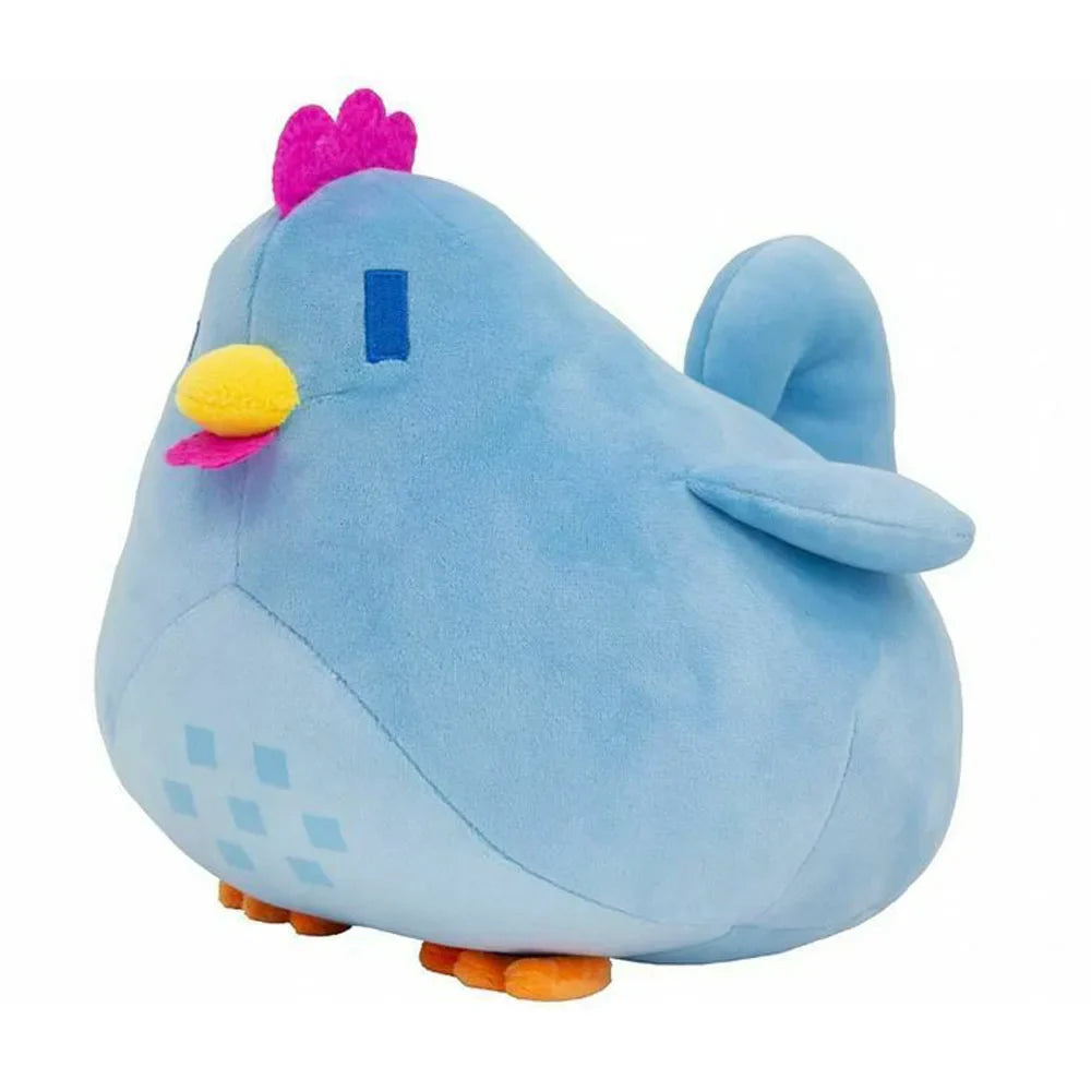 Adorable Coussin Poulet en Peluche - 20 cm (7,8 pouces) Animal en Peluche Doux pour Enfants, Parfait Cadeau d'Anniversaire ou de Noël en Bleu, Marron, Gris et Blanc