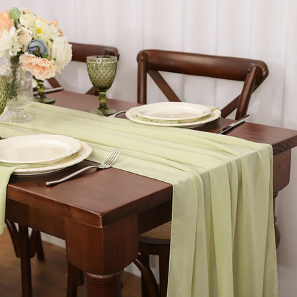 Chemin de table en chiffon unicolore luxueux au design rustique Boho avec des franges – Décoration de table parfaite pour les mariages, les baby showers, Pâques, la Saint-Valentin et la maison