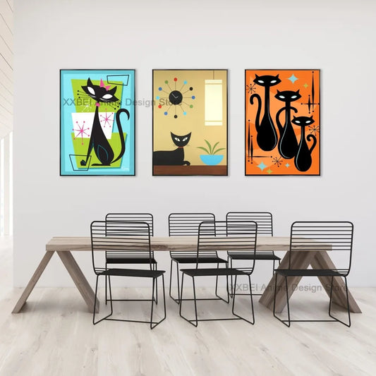 Affiche en toile premium Space-Age Atomic Cat