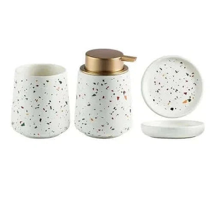 Accessoires de salle de bain en terrazzo peint nordique