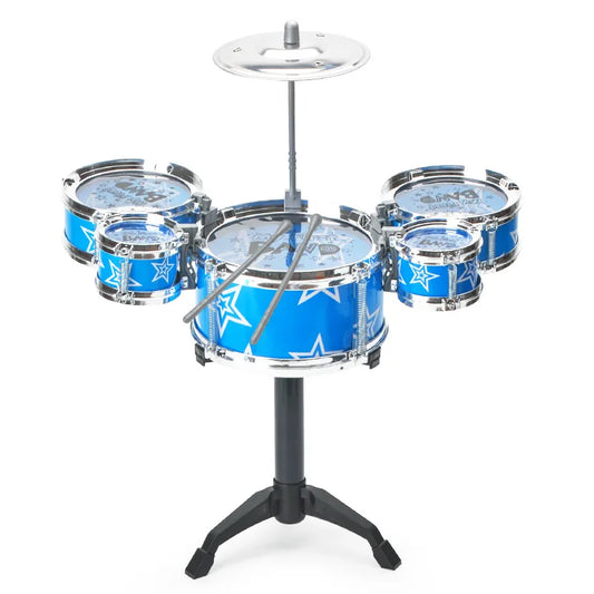 Kit de batterie jazz pour enfants - Jouet de percussion facile à utiliser pour les jeunes musiciens avec 5 tambours et cymbales