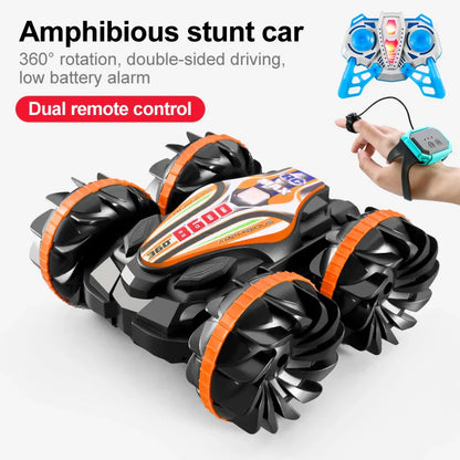 Voiture de stunt RC tout-terrain - flip double face, lumière de roue en drift, jouet d'extérieur pour garçons