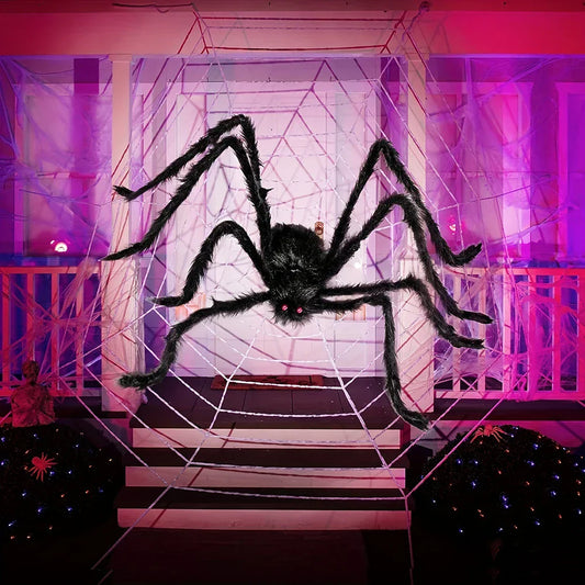 Floroux - Huge Halloween Plush Spider for Spooky Decoration Indoors and Outdoors
