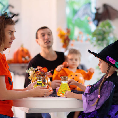 Kit de potions magiques DIY enchanteur pour enfants - 24 bouteilles, livre de sorts et accessoires magiques pour s'amuser à Halloween et Noël