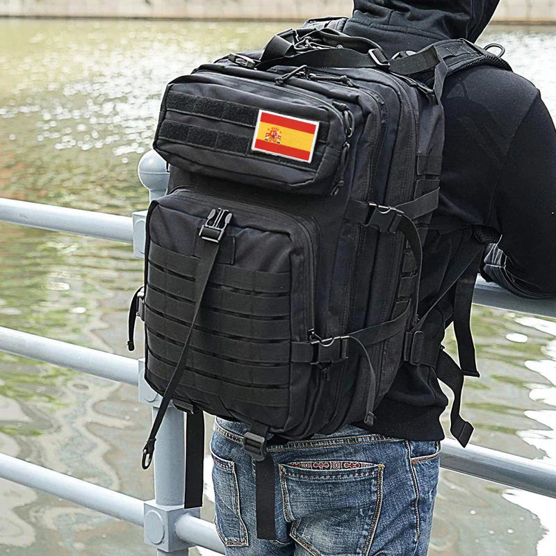 Sac à dos tactique 45L pour hommes/femmes – Daypack MOLLE pour la chasse, la pêche, la randonnée, le trekking et la survie – Sac à dos extérieur grande capacité avec porte-gobelets