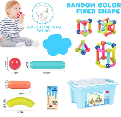 Set de blocs de construction magnétiques pour enfants - Jouet éducatif Montessori pour tout-petits, cadeau de construction créatif magnétique