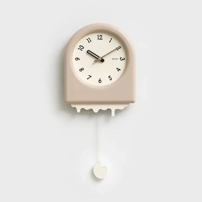 CremePendulum Clock - Horloge mural coréen au design moderne