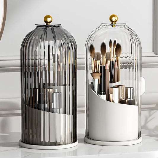 Floroux Rotating Acrylic Cosmetic Organizer | Space-Saving Makeup Organizer | 360° Rotation | Cosmetic Storage
