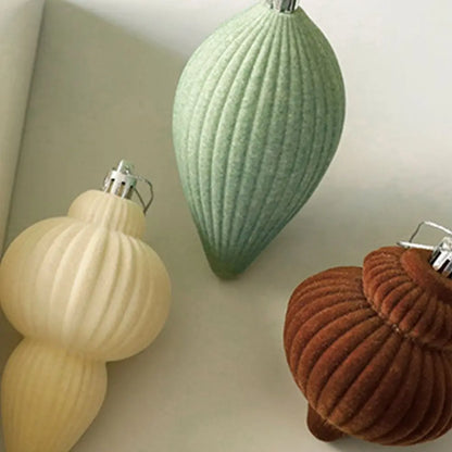 Boules de Noël en velours élégantes incassables - Décor d'arbre de Noël vert, réutilisables et toucher doux 6PCS