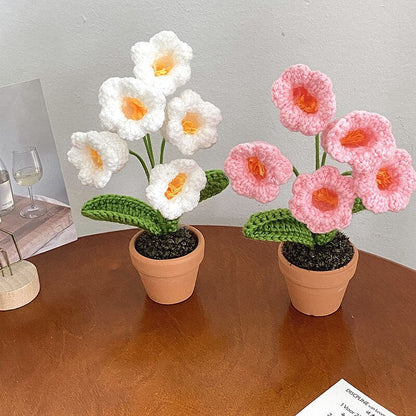 Décor de pot de fleurs au crochet fait main
