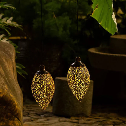 Floroux Lampe solaire en forme de goutte | Design de lumière de cascade | Luminaire solaire d'extérieur | Éclairage de jardin & terrasse