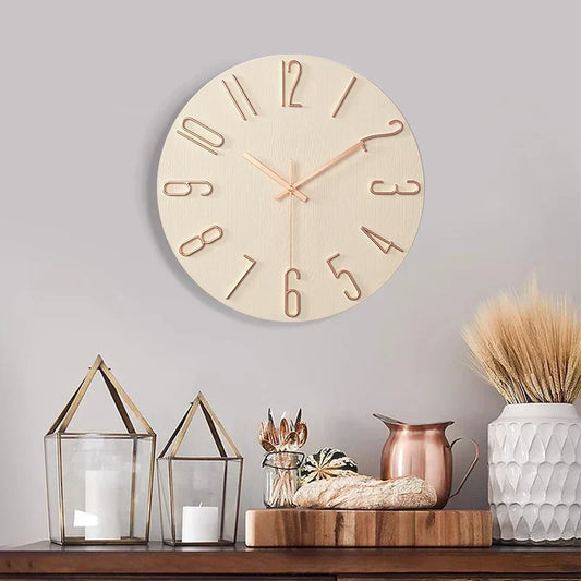Horloge murale en bois de style scandinave
