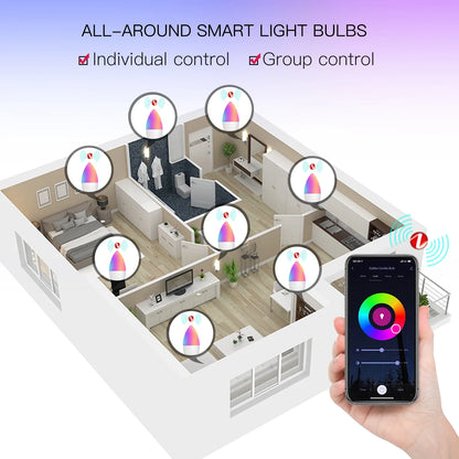 Ampoule LED Tuya Zigbee E14 - Lampe à bougie WiFi RGB Contrôle via SmartLife Google Alexa Apps