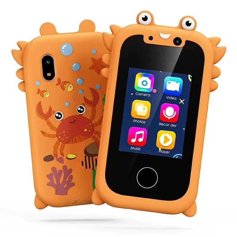 Jouet Smartphone Interactif pour Enfants - Lecteur Musical Éducatif avec Double Caméra, Écran Tactile & Carte Mémoire de 512 Mo pour un Apprentissage Créatif