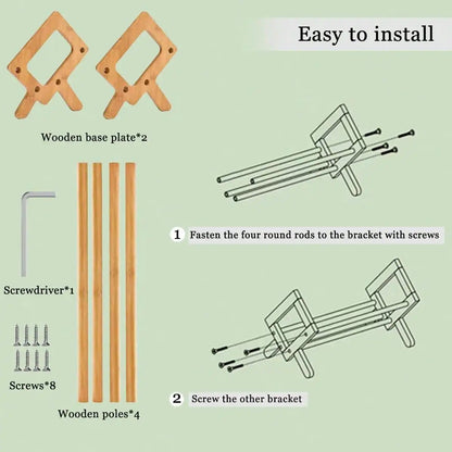 Étagère de rangement compacte en bambou pour bureau