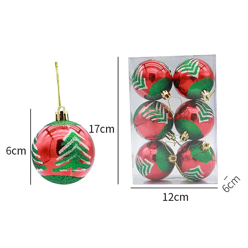 Charming Décoration de Noël - Ensemble de 6 Boules de Noël Flocon de Neige Élégantes