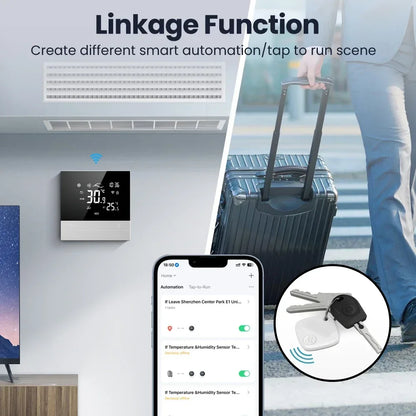 Contrôleur de climatiseur central Tuya avec thermostat intelligent - Contrôle des appareils de chauffage et de refroidissement via les applications SmartLife Google Alexa