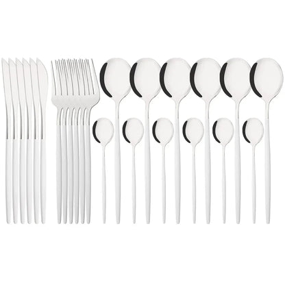 Floroux | Set de vaisselle en acier inoxydable
