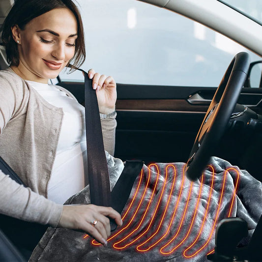 ChauffRider – Plaid Chauffant pour Voiture avec Minuterie et 9 Niveaux de Chaleur