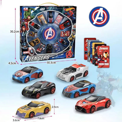 Set de voitures en métal Marvel Avengers - Iron Man, Spider-Man, Captain America Jouets de collection pour enfants