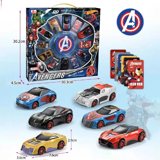 Set de voitures en métal Marvel Avengers - Iron Man, Spider-Man, Captain America Jouets de collection pour enfants