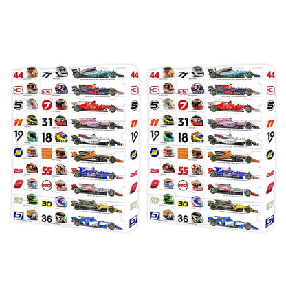 Calendrier de l'Avent F1 2024 pour enfants - Cadeaux de course miniatures surprise, compte à rebours jusqu'à Noël