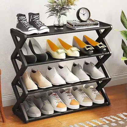 Organisateur de chaussures - Cabinet à chaussures pliant de style milieu du siècle pour le salon et le couloir