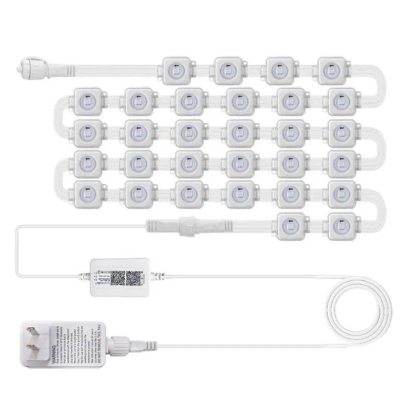 Smart RGBIC Permanent Outdoor LED Fairy Christmas Lights - Éclairage étanche pour les avant-toits de Noël et de décoration des fêtes, contrôle Bluetooth