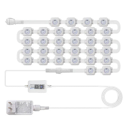 Smart RGBIC Permanent Outdoor LED Fairy Christmas Lights - Éclairage étanche pour les avant-toits de Noël et de décoration des fêtes, contrôle Bluetooth